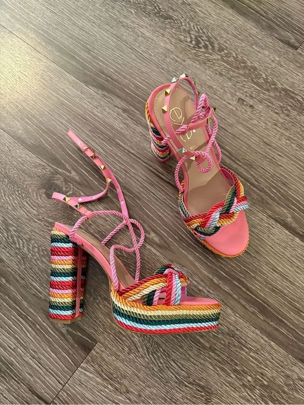 Exe Portugal Ophelia Rainbow Rope Heel New
